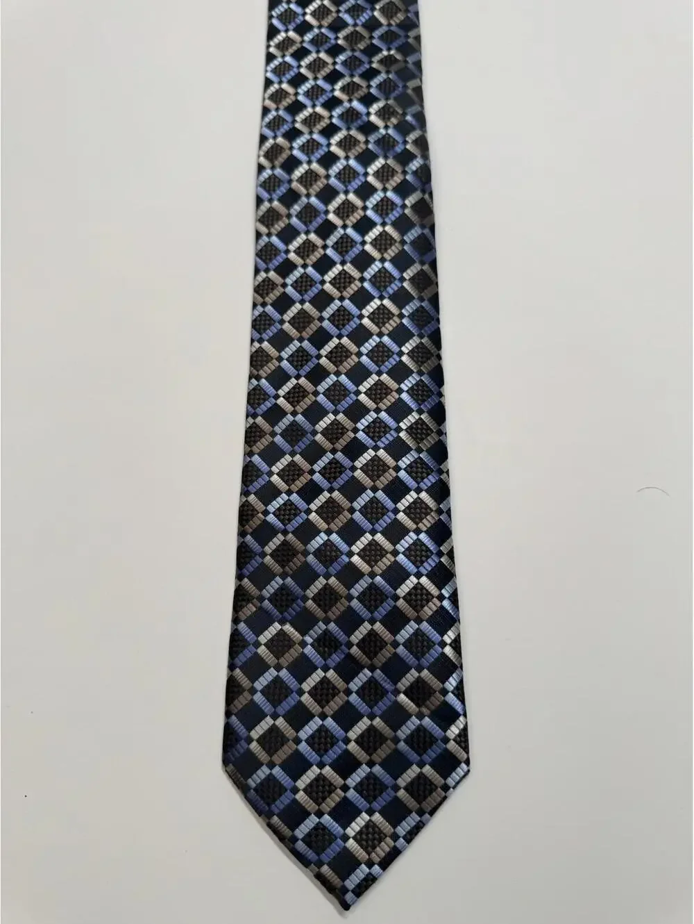 Croft‎ & Borrow Tie Black, Blue & Taupe